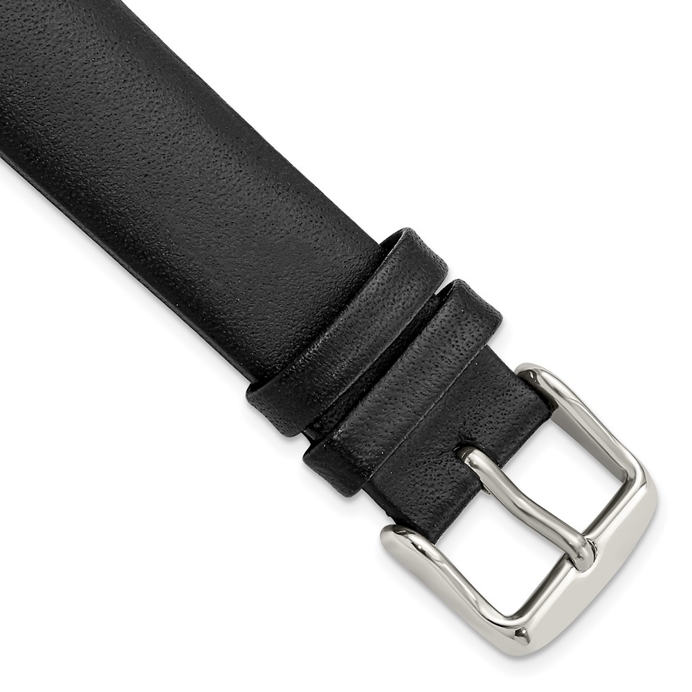 Picture of Finest Gold 18 mm Gilden Black Padded No-Stitch Calfskin Stainless Buckle Watch Band