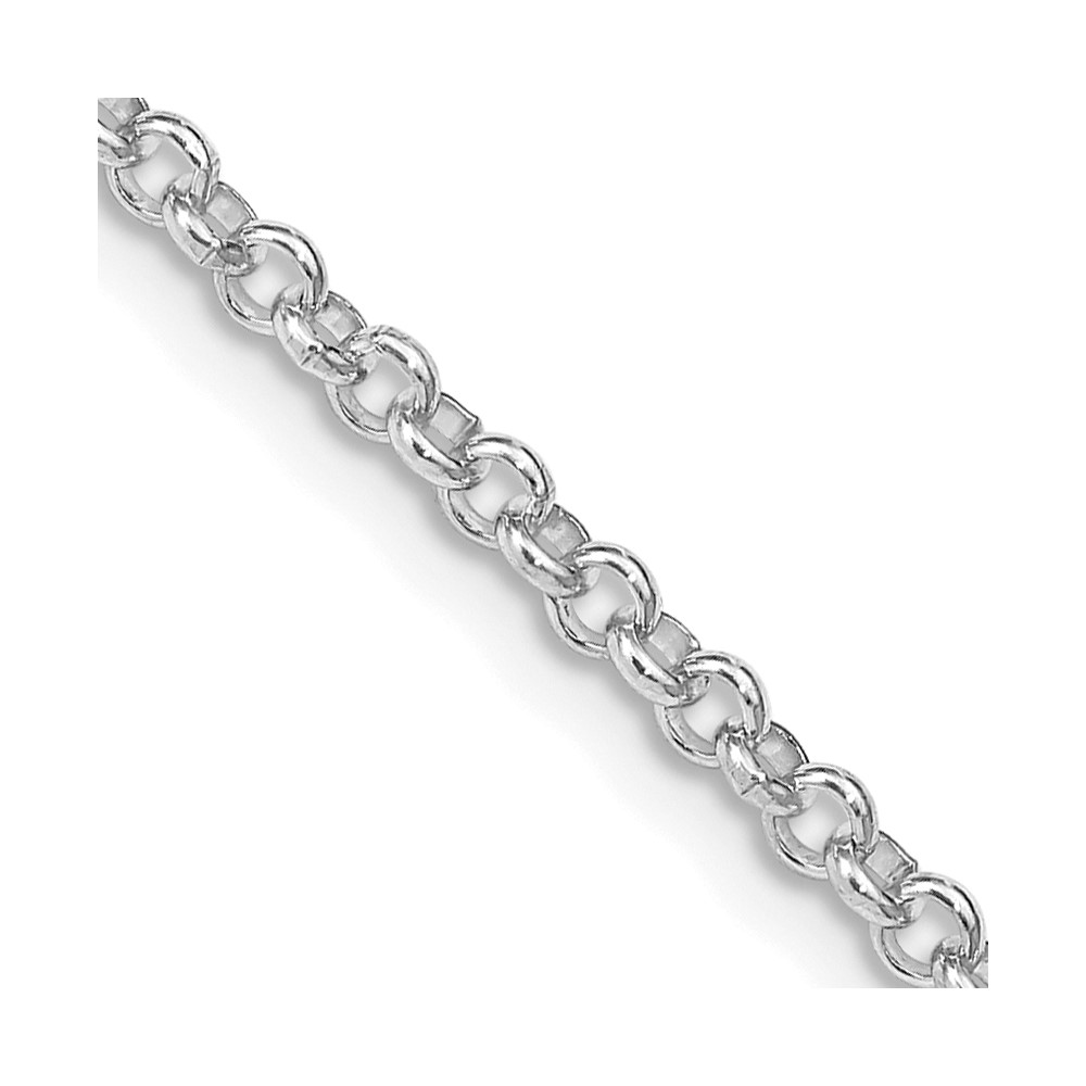 Sterling Silver Rhodium-Plated 2.5 mm 20 in. Rolo Chain -  Finest Gold, UBSQFC2R-20