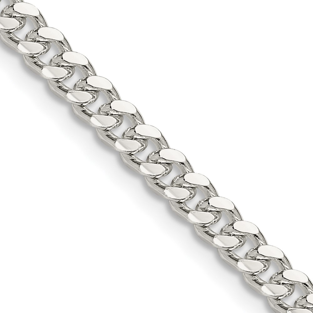 Picture of Finest Gold Sterling Silver 4 mm Domed with Side Diamond-Cut Curb Chain