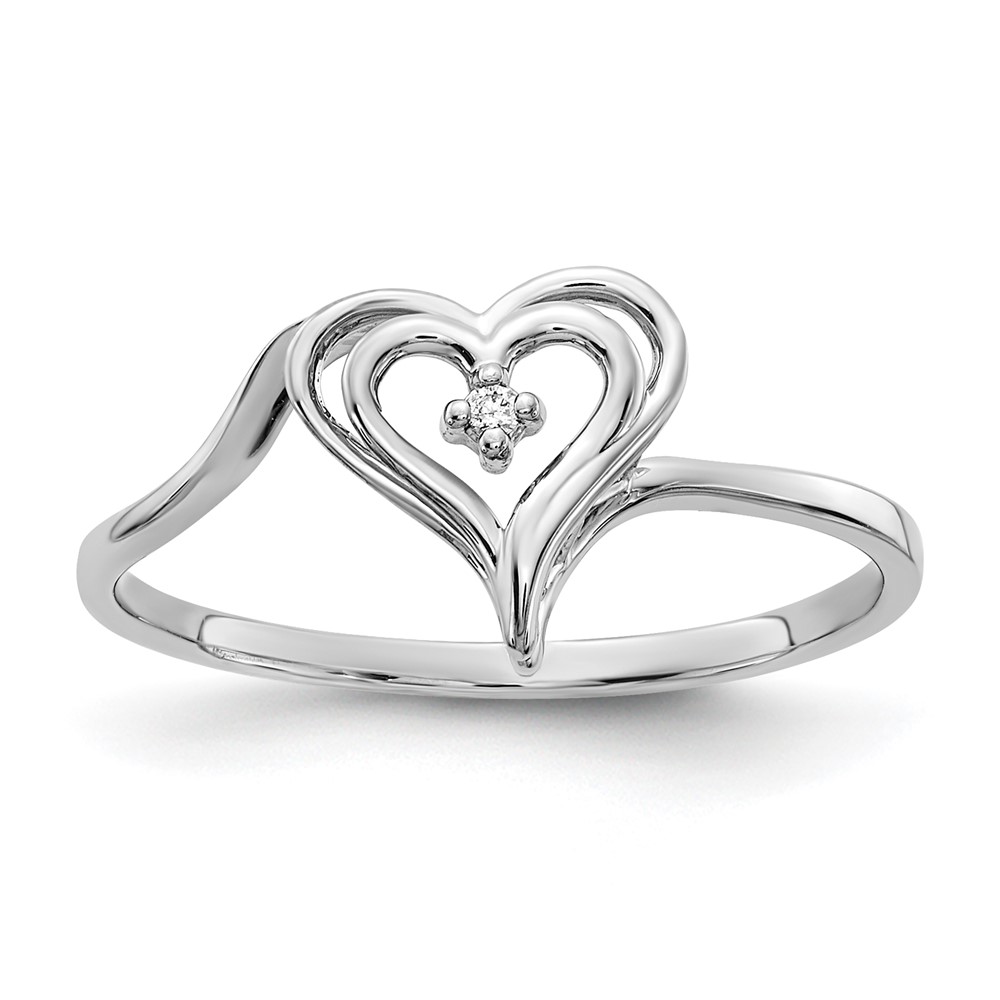 Picture of Finest Gold 14K White Gold Heart Mounting Ring&amp;#44; Size 6