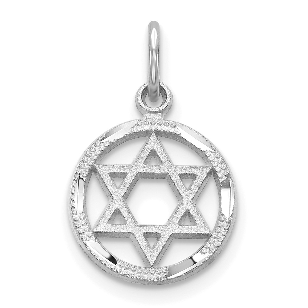 Picture of Quality Gold 10C332W 10K White Gold Star of David Charm