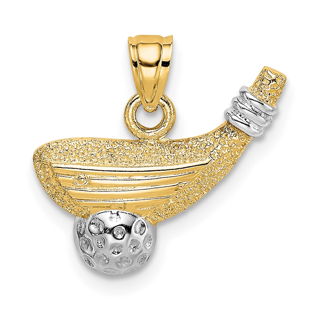 Picture of Finest Gold 10K Yellow with Rhodium Golf Club &amp; Ball Charm