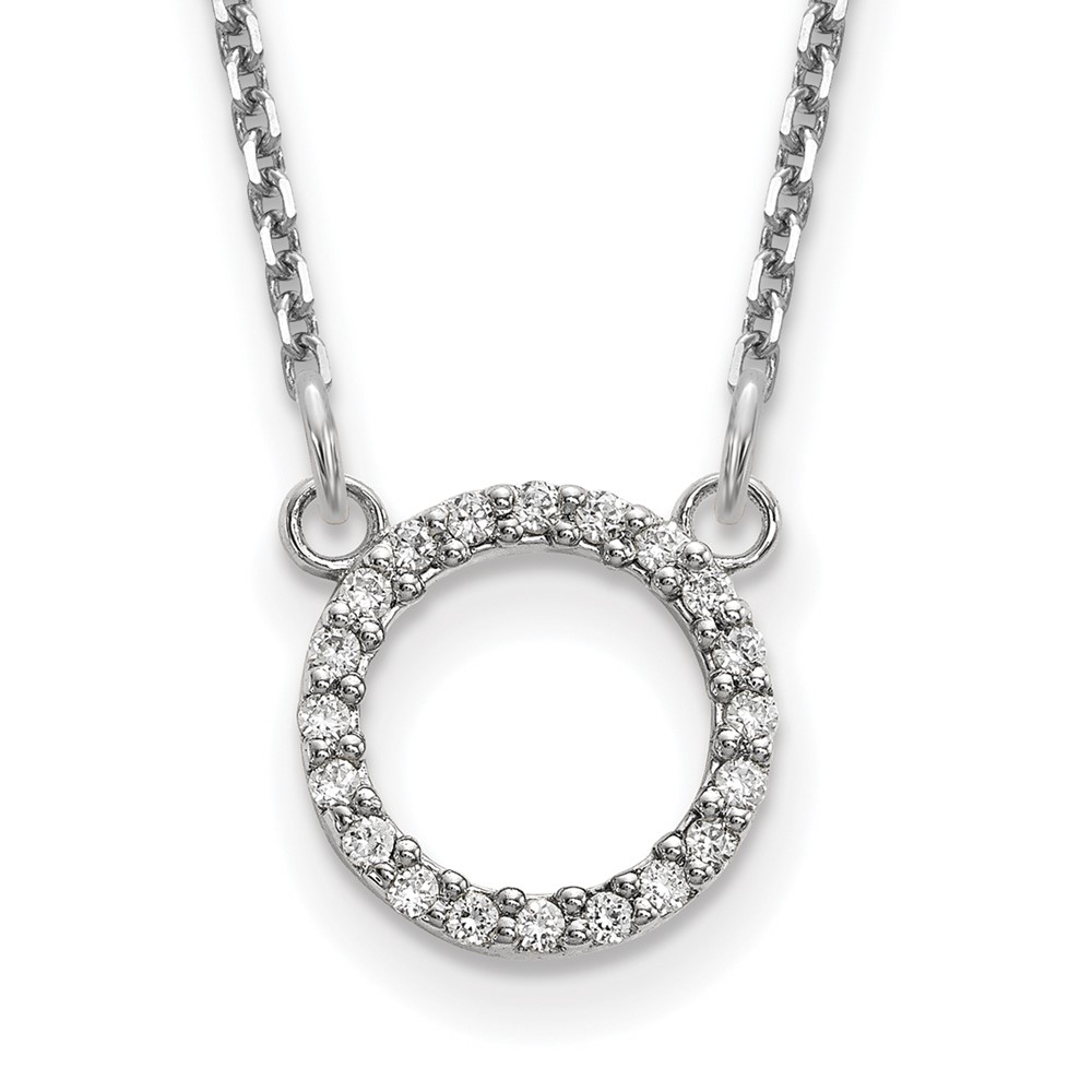 Picture of Finest Gold 14K White Gold Open Circle Necklace with Out Chain Mounting