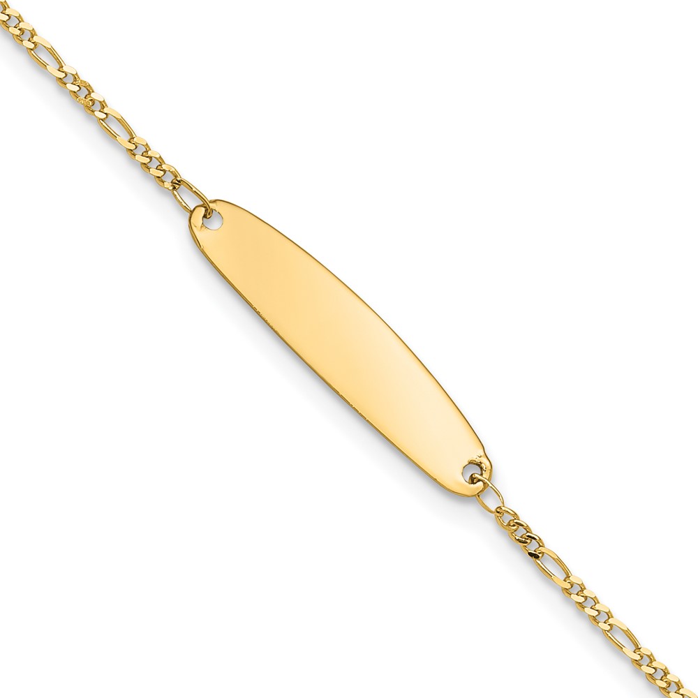 14K Yellow Gold Madi K Figaro Baby Oval ID 6 in. Bracelet -  Finest Gold, UBSGK325-6