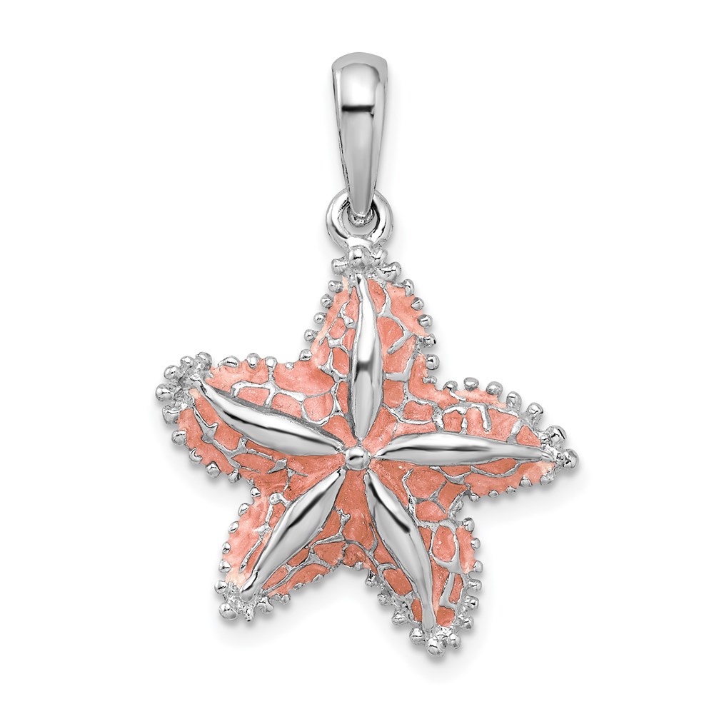 Picture of Quality Gold Sterling Silver Polished Enameled Starfish Pendant
