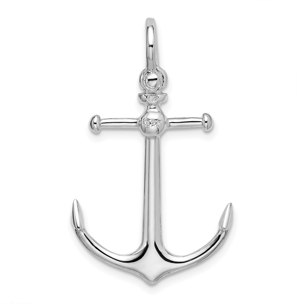 Picture of Quality Gold Sterling Silver Polished 3D Anchor Pendant