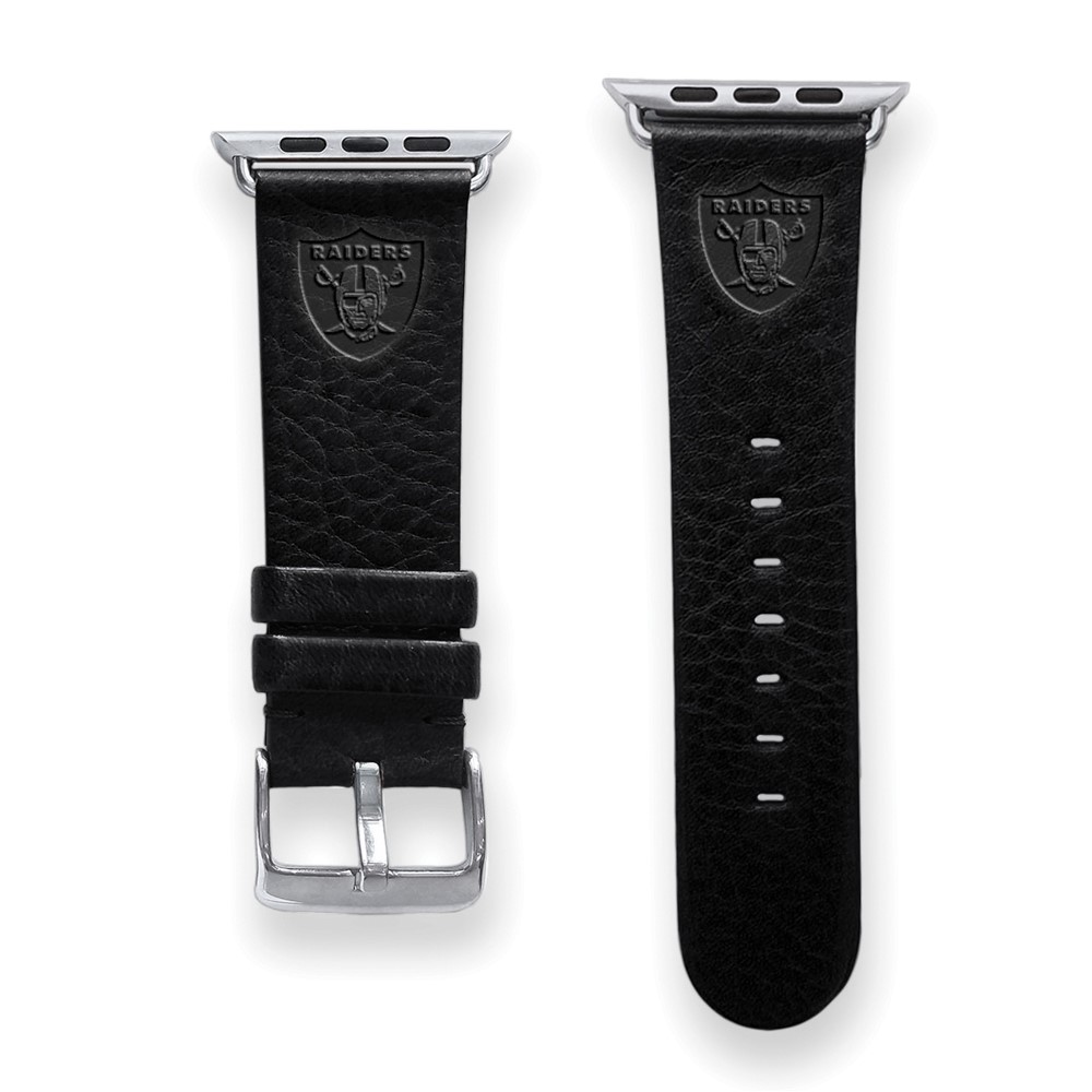 Picture of Finest Gold Gametime Las Vegas Raiders Leather Band for Apple Watch&amp;#44; 42-44 mm Small-Medium - Black