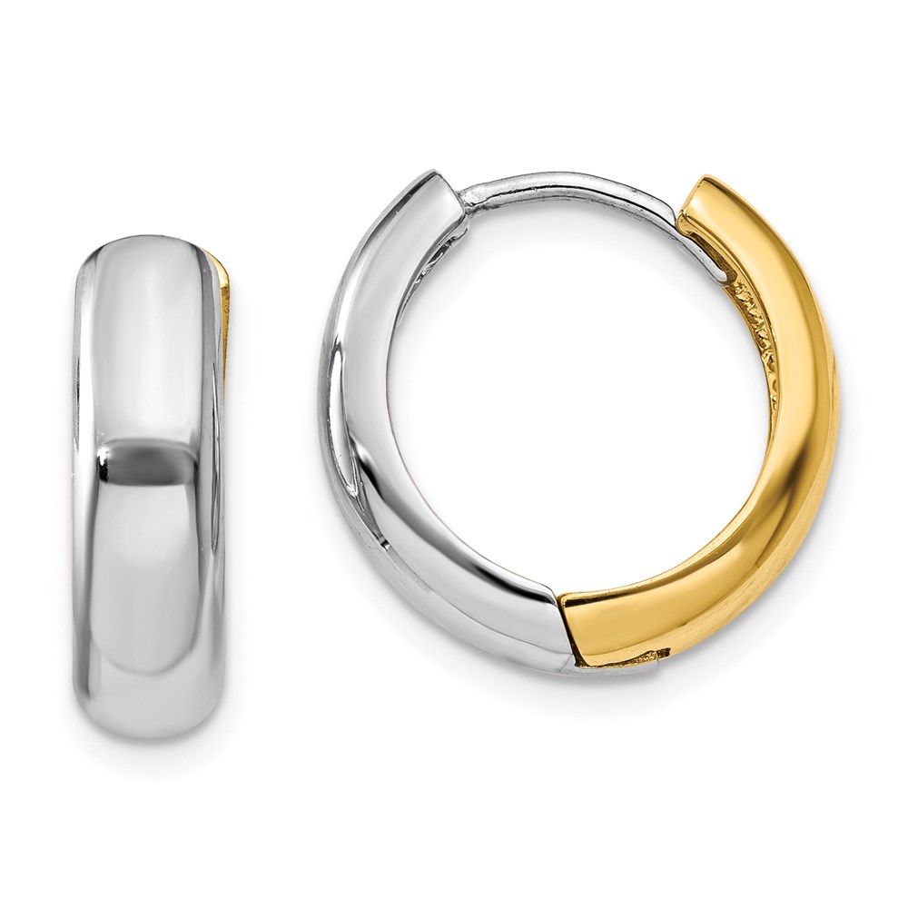 Picture of Finest Gold 14K Two-tone Huggie Earrings