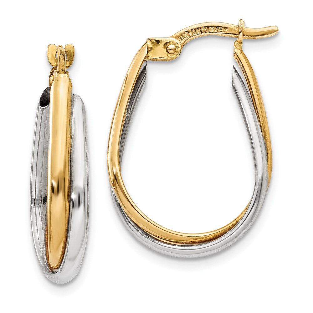 Picture of Finest Gold 14K Two-Tone Double Hoop Earring