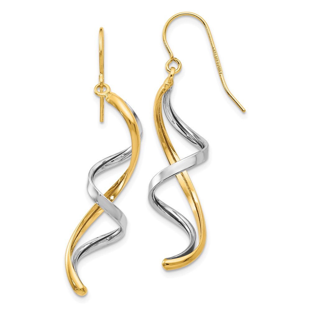 Picture of Finest Gold 14K Two-Tone Polished Fancy Dangle Earrings