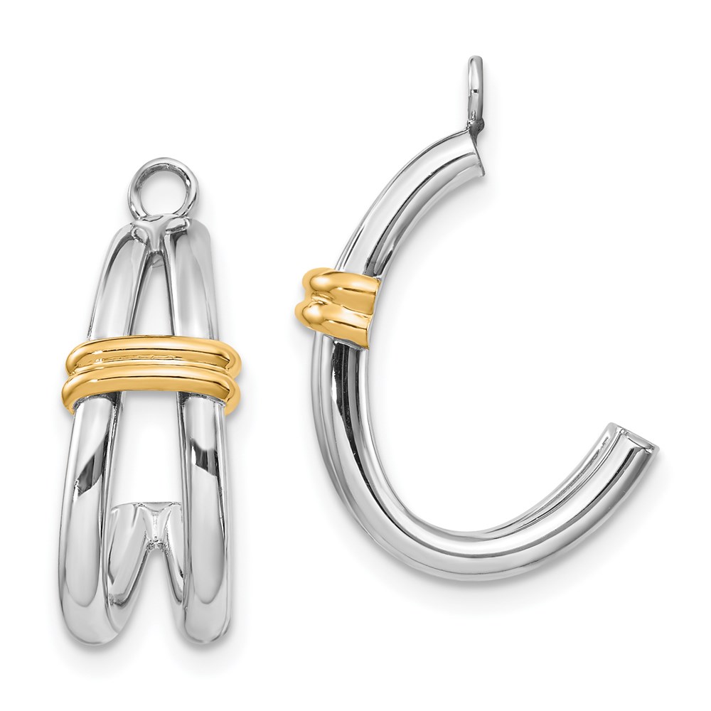 Picture of Finest Gold 14K Two-Tone J Hoop Earring Jackets