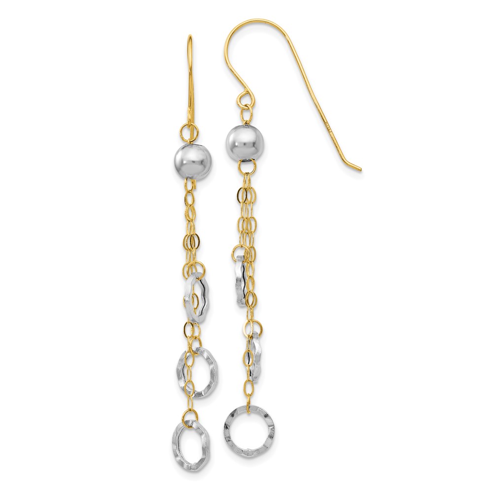 Picture of Finest Gold 14K Two-Tone Circle Dangle Earrings