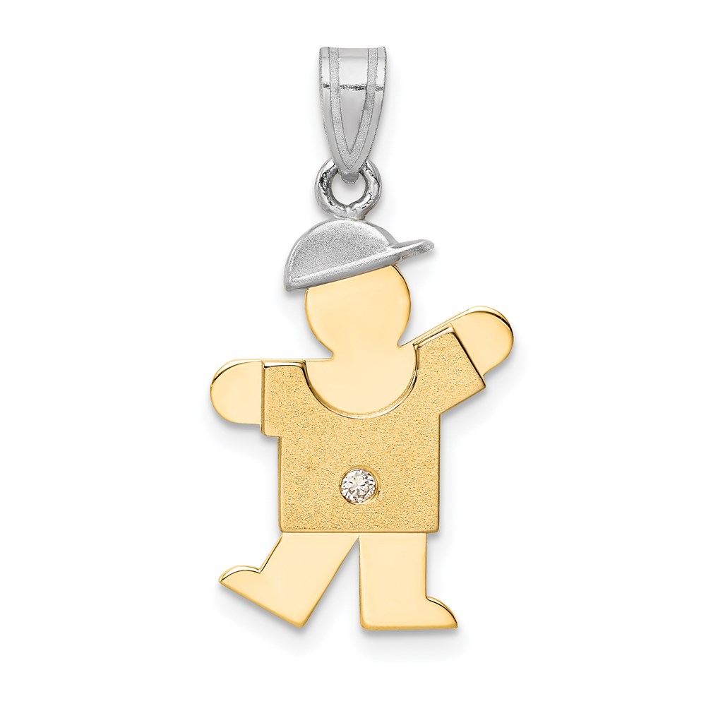 Picture of Finest Gold 14K Two-tone AA Diamond Kid Pendant