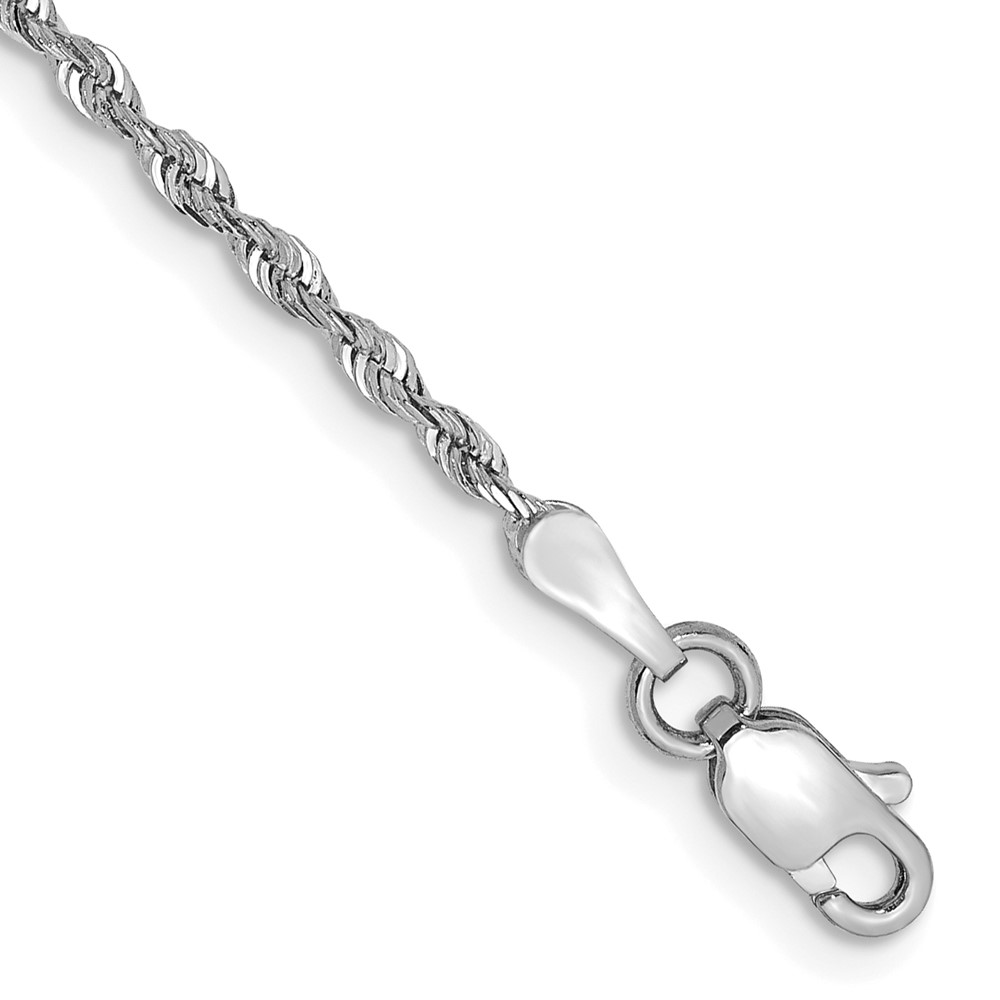 Picture of Finest Gold 14K White Gold 9 in. 1.85 mm Diamond-Cut Quadruple Rope Chain Anklet
