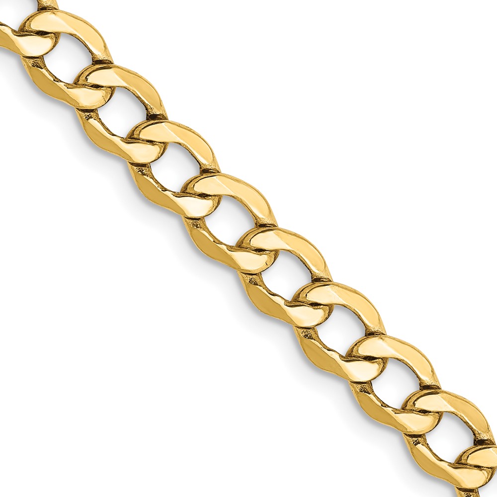 14K Yellow Gold 5.25 mm Semi-Solid 22 in. Curb Chain -  Finest Gold, UBSBC108-22