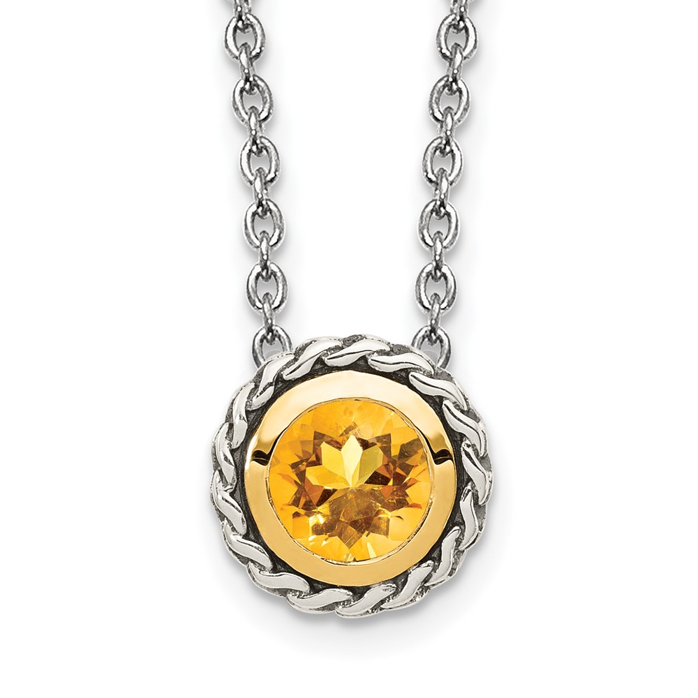 Picture of Finest Gold Sterling Silver with 14K Accent Citrine Necklace