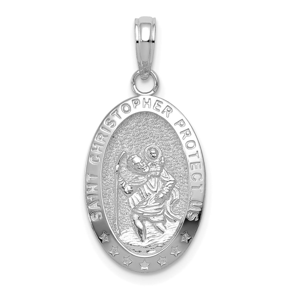 Picture of Finest Gold  10K Gold Saint Christopher Medal Jewelry Pendant &amp; Charms  White