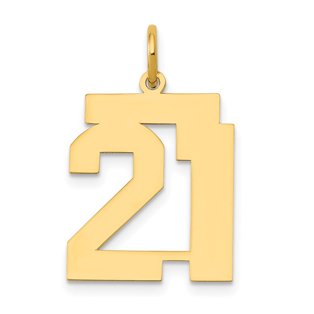 Picture of Finest Gold  14k Medium Polished Number 21 Charm