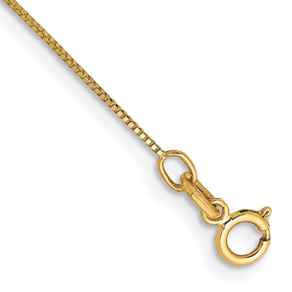 Picture of Finest Gold 14K Yellow Gold 10 in. 0.5 mm Box with Spring Ring Clasp Chain Anklet