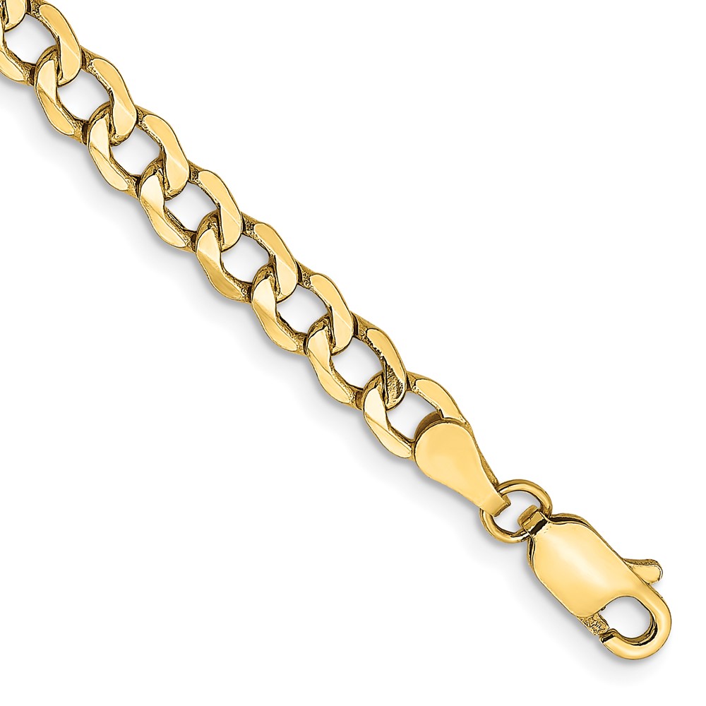 Picture of Finest Gold 14K Yellow Gold 10 in. 4.3 mm Semi-Solid Curb Chain Anklet