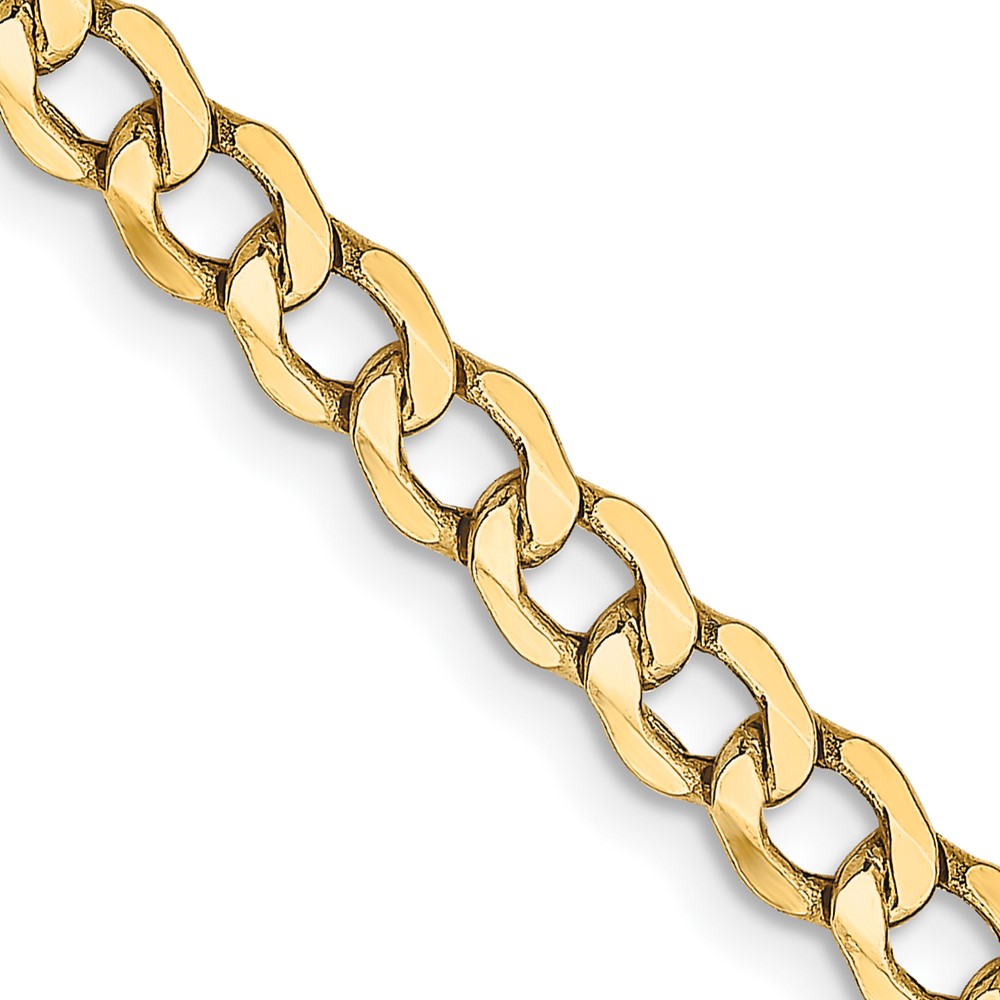 14K Yellow Gold 4.3 mm Semi-Solid 22 in. Curb Chain -  Finest Gold, UBSBC107-22