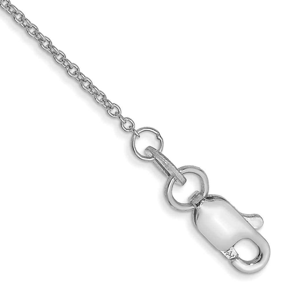 Picture of Finest Gold 14K White Gold 10 in. 1 mm Cable Chain Anklet