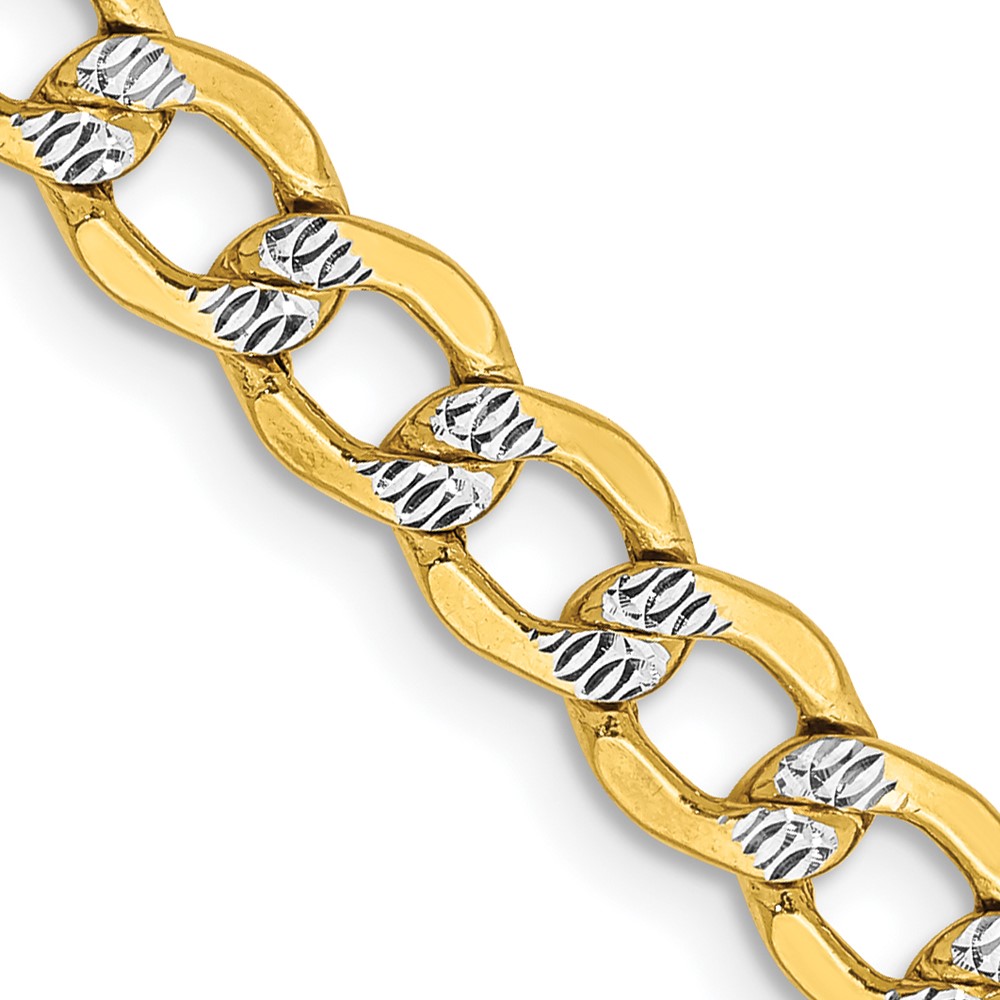 Mens Gold Classics(tm) 5.2mm. 14k Semi Solid Pave Curb Necklace -  Fine Jewelry Collections, PWF120-20