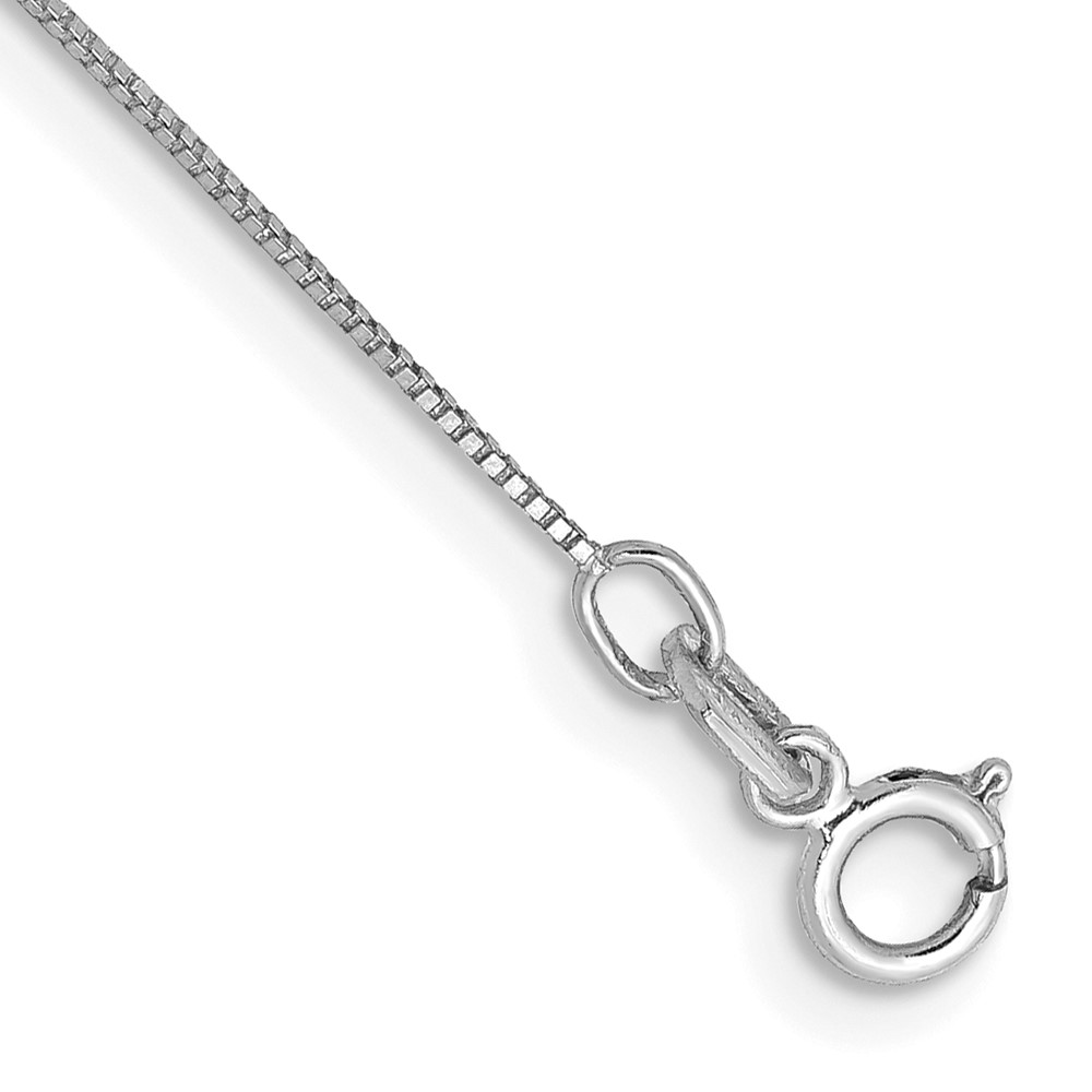 Picture of Finest Gold 14K White Gold 10 in. 0.5 mm Box with Lobster Clasp Chain Anklet