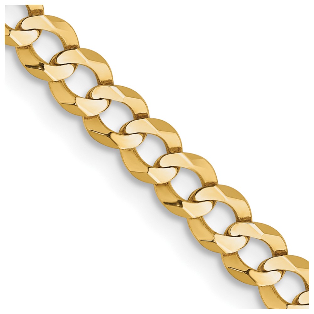 14K Yellow Gold 3.7 mm Lightweight Flat 16 in. Cuban Chain -  Finest Gold, UBSLCB100-16