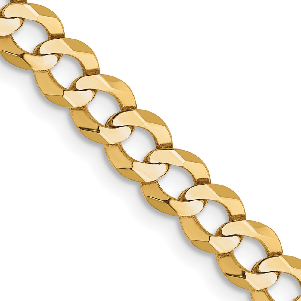 14K Yellow Gold 4.7 mm Lightweight Flat 16 in. Cuban Chain -  Finest Gold, UBSLCB120-16