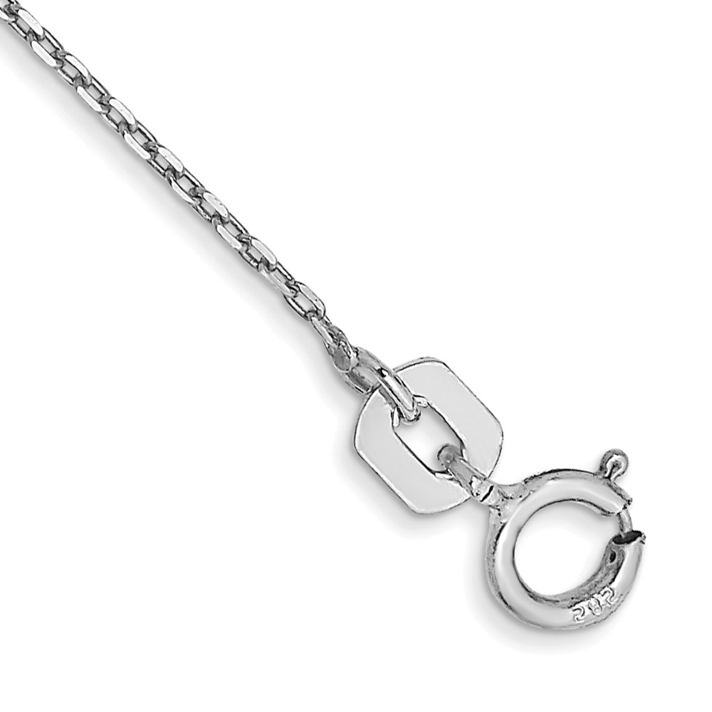 Picture of Finest Gold 14K White Gold 9 in. 0.8 mm Diamond-Cut Cable with Spring Ring Clasp Chain Anklet