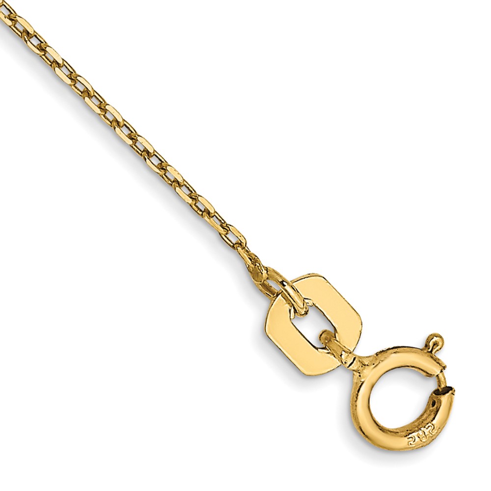 Picture of Finest Gold 14K Yellow Gold 10 in. 0.8 mm Diamond-Cut Cable with Spring Ring Clasp Chain Anklet