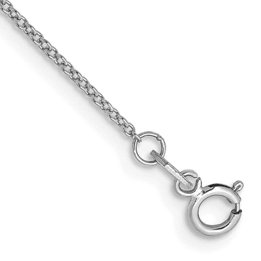 Picture of Finest Gold 14K White Gold 10 in. 0.9 mm Cable with Spring Ring Clasp Chain Anklet