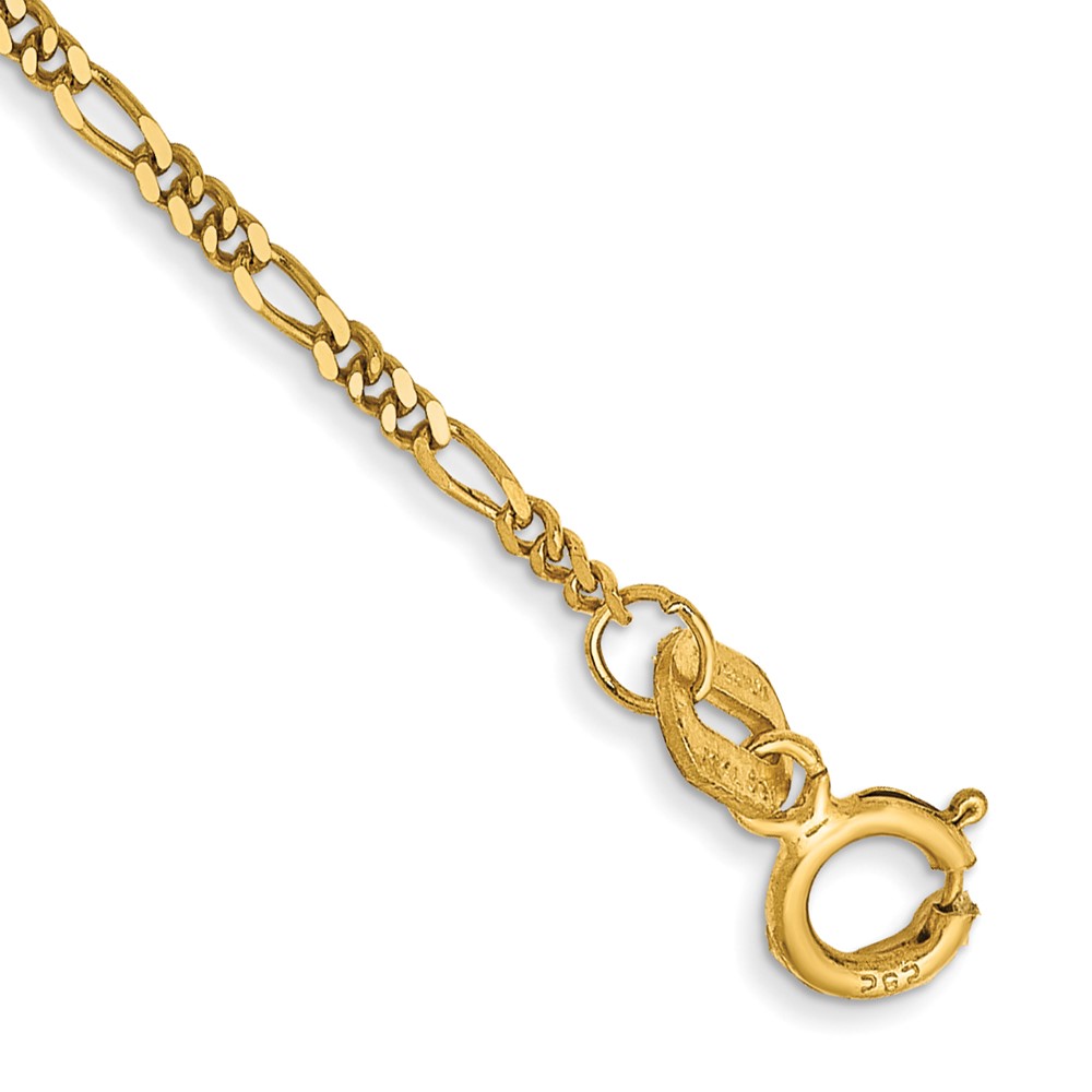 Picture of Finest Gold 14K Yellow Gold 9 in. 1.25 mm Flat Figaro Chain Anklet