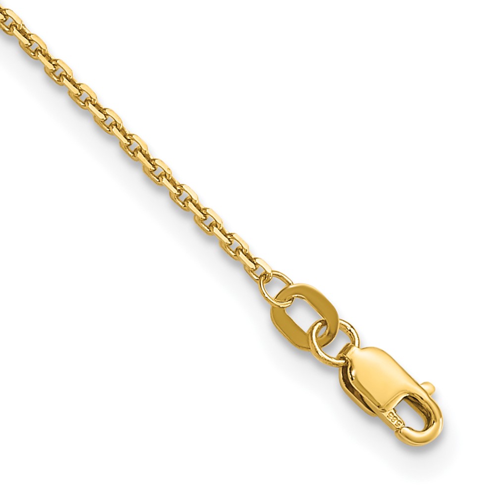 Picture of Finest Gold 14K Yellow Gold 10 in. 1.4 mm Diamond-Cut Round Open Link Cable Chain Anklet