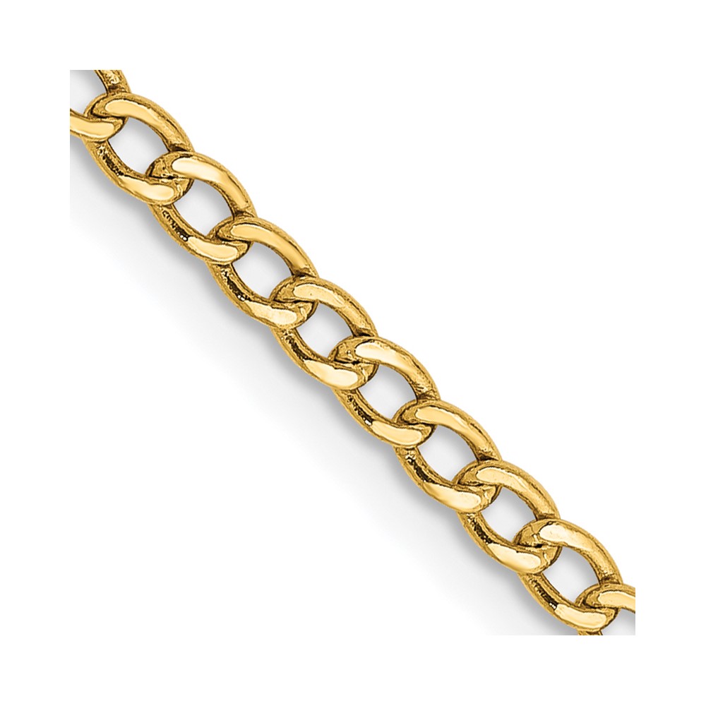 14K Yellow Gold 2.5 mm Semi-Solid 26 in. Curb Chain -  Finest Gold, UBSBC124-26