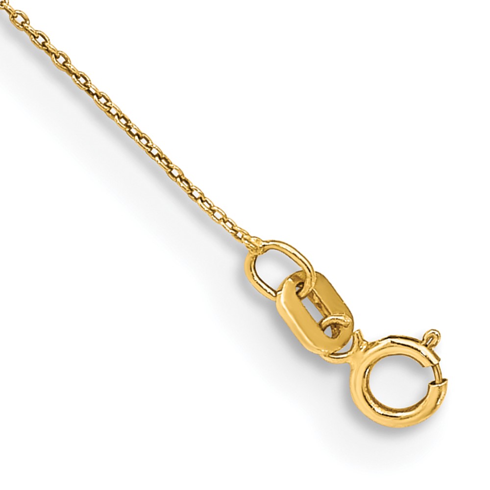 Picture of Finest Gold 14K Yellow Gold 10 in. 0.75 mm Solid Polished Cable Chain Anklet