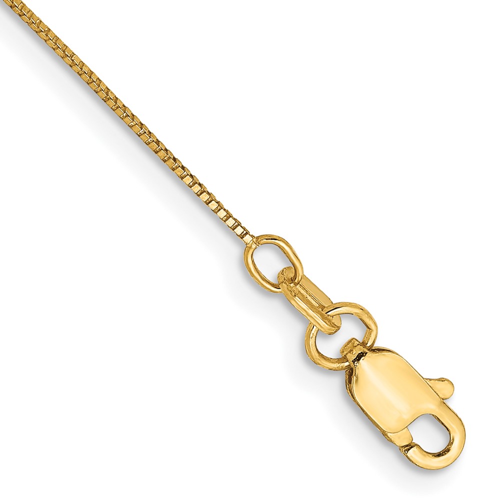 Picture of Finest Gold 14K Yellow Gold 10 in. 0.5 mm Box with Lobster Clasp Chain Anklet
