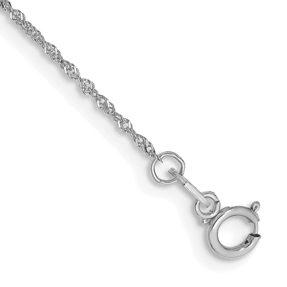 Picture of Finest Gold 14K White Gold 1 mm Singapore Chain 5.5 in. Bracelet