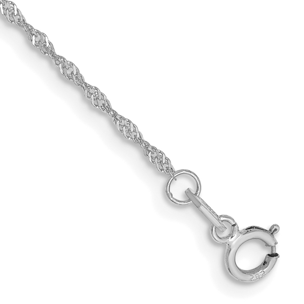 Picture of Finest Gold 14K White Gold 1.1 mm Singapore Chain 5.5 in. Bracelet