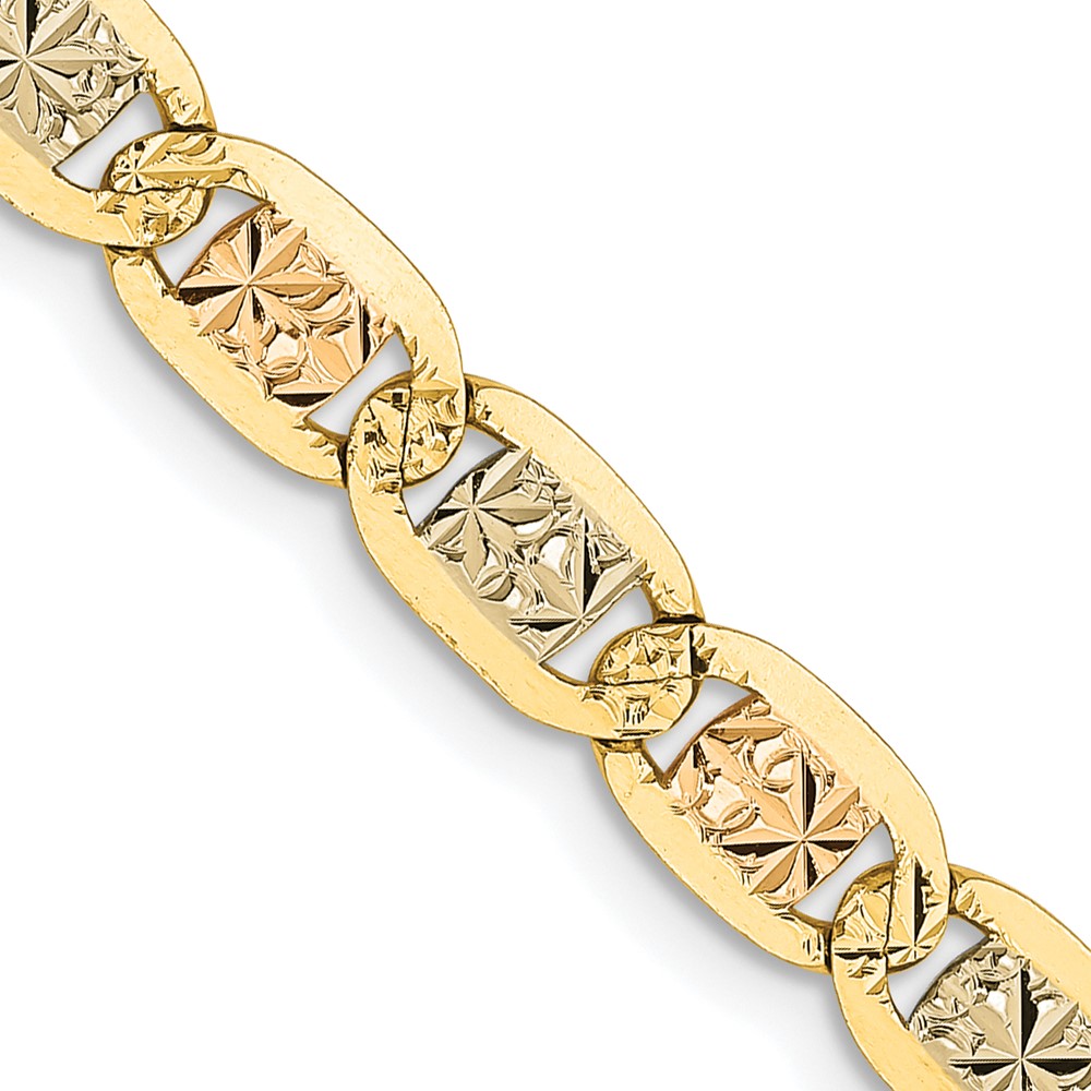Picture of Finest Gold 14K 4.65 mm Tri-color Gold Pave Valentino Chain
