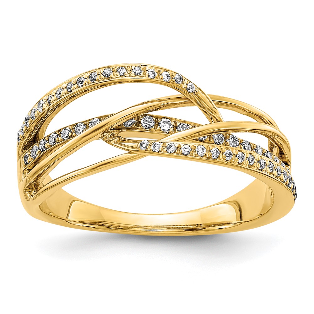 Picture of Finest Gold 14K Diamond Swirl Ring&amp;#44; Size 7