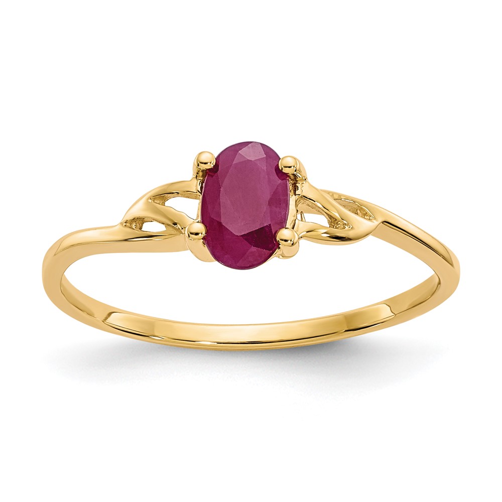 Picture of Finest Gold 10k Polished Geniune Ruby Birthstone Ring