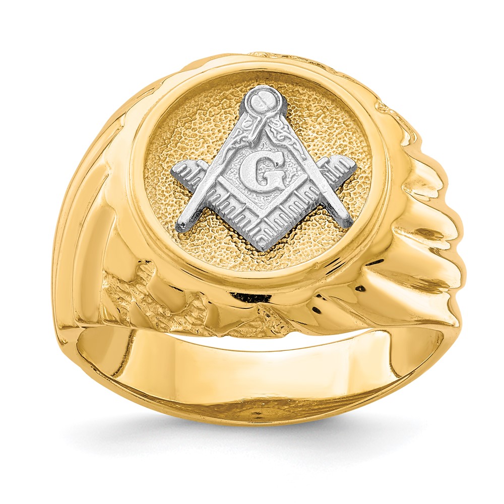 Picture of Quality Gold 10C1423 10K Two-Tone Masonic Mens Ring