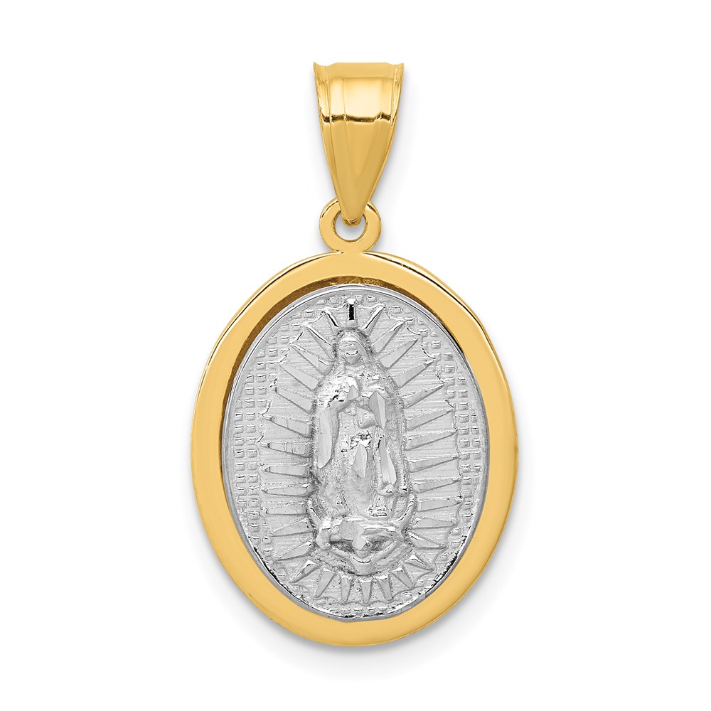 Picture of Finest Gold 14K Two-tone Raised Lady of Guadalupe Pendant