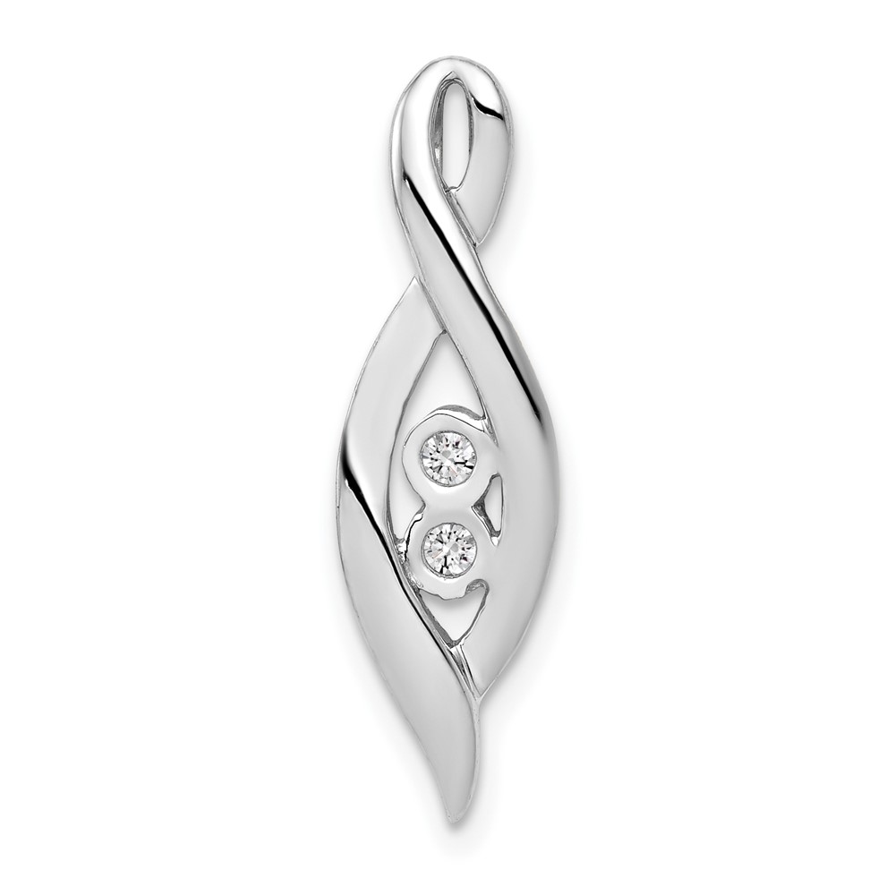 Picture of Finest Gold 14K White Gold 0.05 CTW Diamond Slide Pendant