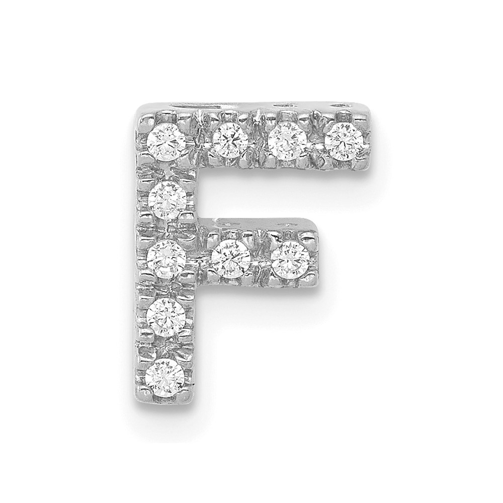 10.73 mm 14K Gold Diamond Letter F Initial Charm Pendant, White - Small -  Bagatela, BA2704984