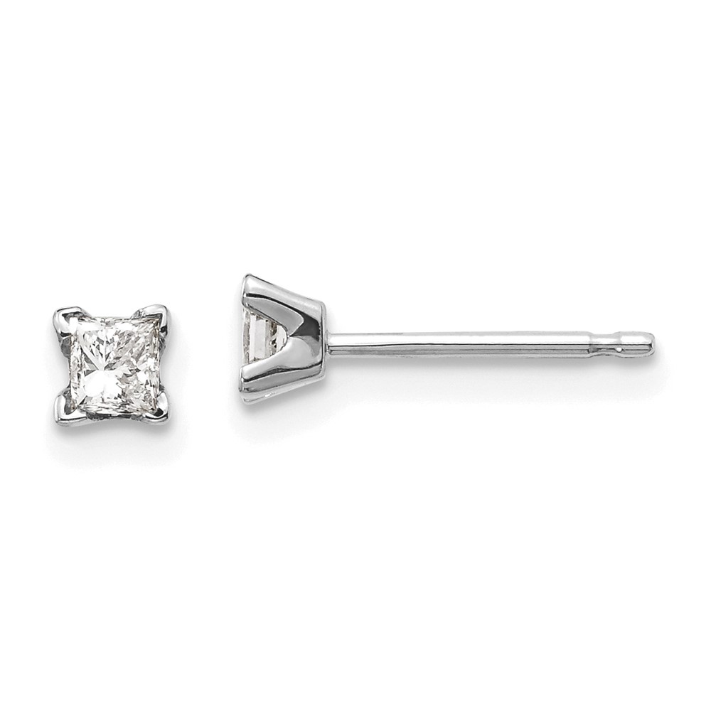 Picture of Finest Gold 14K White Gold AA Quality Complete Princess Cut Diamond Earrings