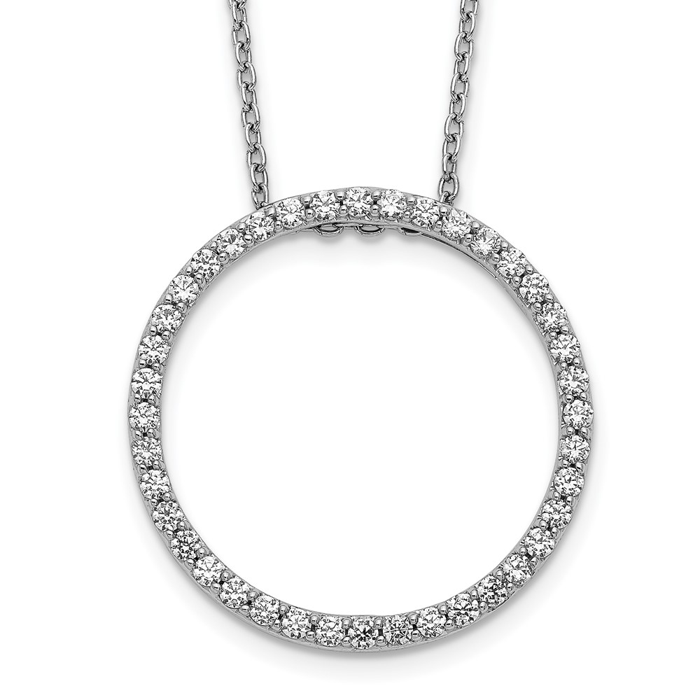Picture of Finest Gold 14K White Gold Diamond Circle 18 in. Necklace