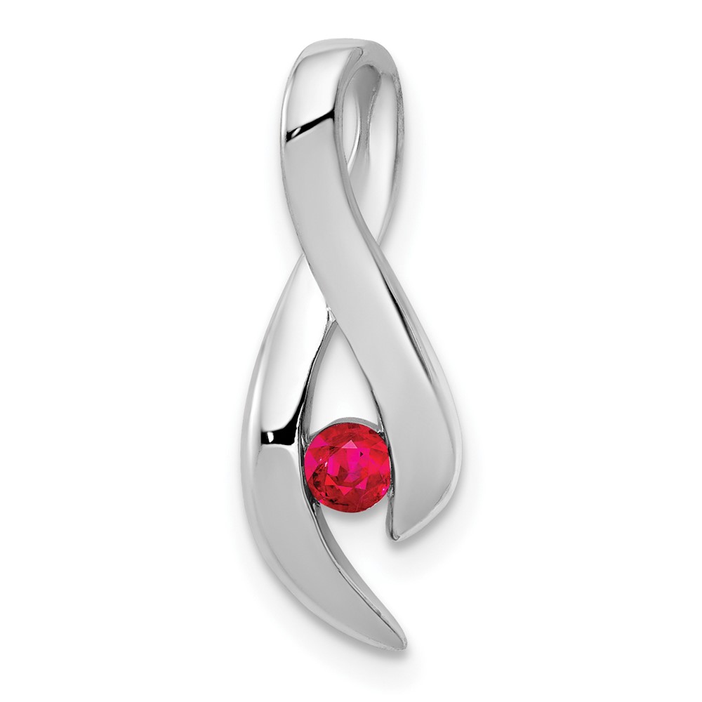 Picture of Finest Gold 14k White Gold 3 mm Ruby Pendant